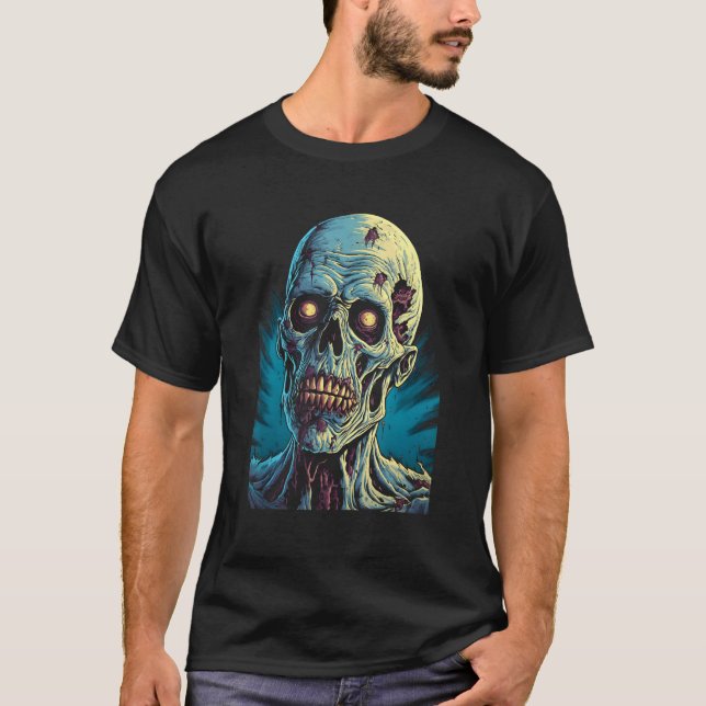 Zombie von Haunted Horror Halloween 7 T-Shirt (Vorderseite)