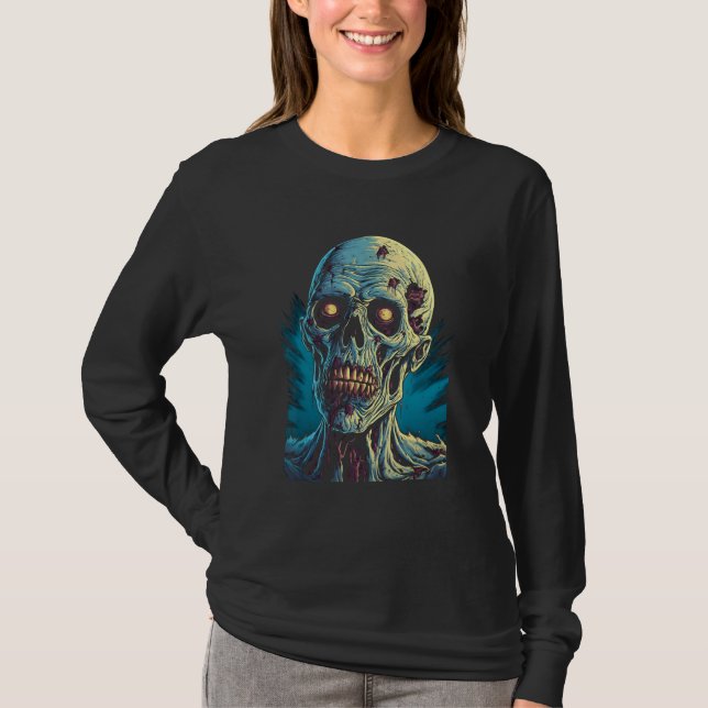 Zombie von Haunted Horror Halloween 7 T-Shirt (Vorderseite)