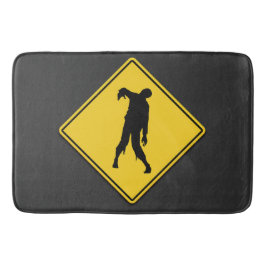 Zombie Warning Halloween Badematte