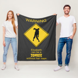 Zombie Warning Halloween Fleecedecke