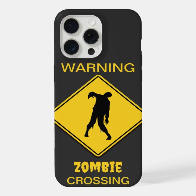 Zombie Warning Halloween iPhone Hülle (Rückseite)