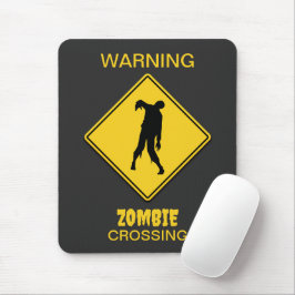 Zombie Warning Halloween Mousepad