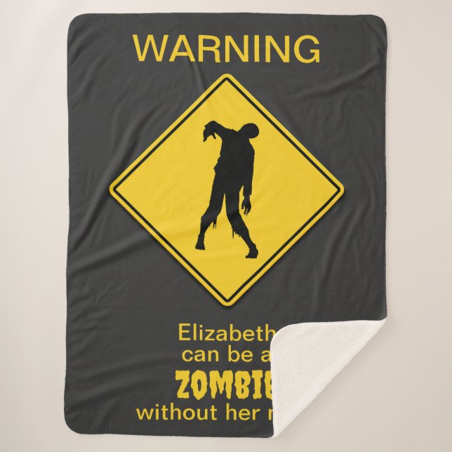 Zombie Warning Halloween Sherpadecke (Vorderseite)
