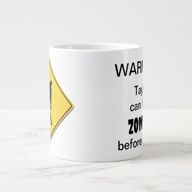 Zombie Warning Jumbo-Tasse (Vorderseite)