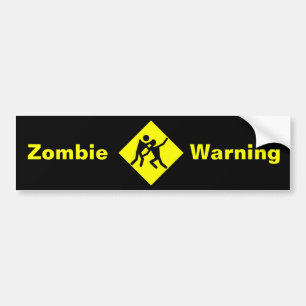 Zombie Warning Road Sign Autoaufkleber