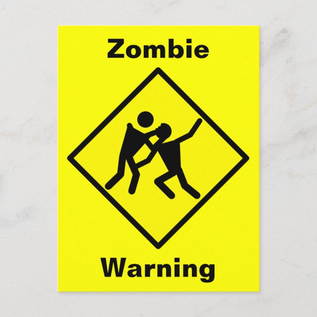 Zombie Warning Road Sign Postkarte (Vorderseite)