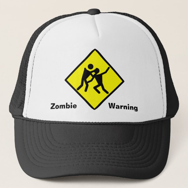 Zombie Warning Road Sign Truckerkappe (Vorderseite)