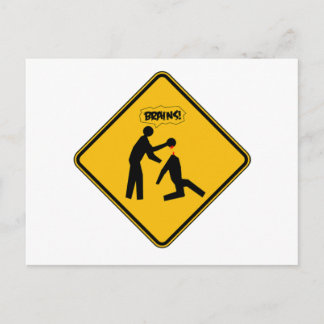 Zombie Warning Sign Postkarte