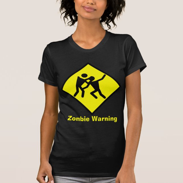 Zombie-Warnschild T-Shirt (Vorderseite)