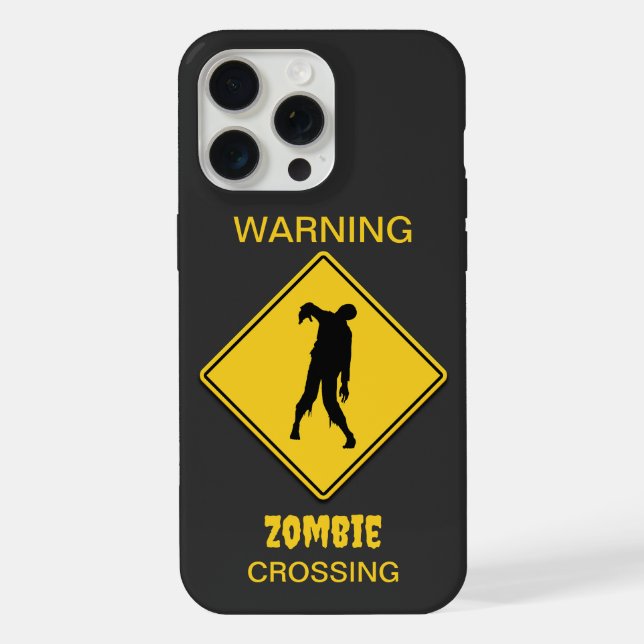 Zombie-Warnung Halloween iPhone Hülle (Rückseite)