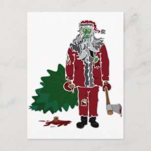 Zombie Weihnachtsmann Feiertagspostkarte