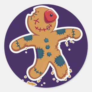 Zombie-Weihnachtsmann-Sticker Runder Aufkleber