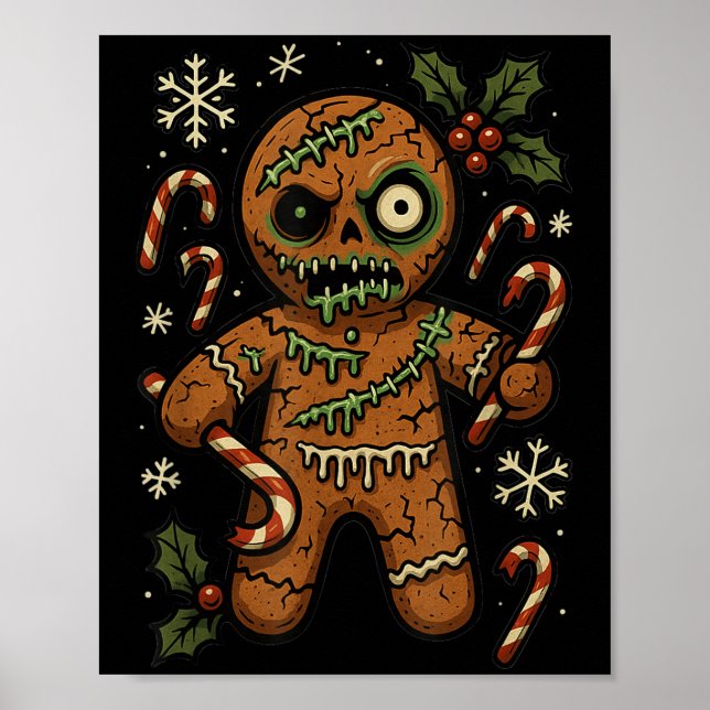 Zombie-Weihnachtsmann-Weihnachts-Zombie  Poster (Vorne)