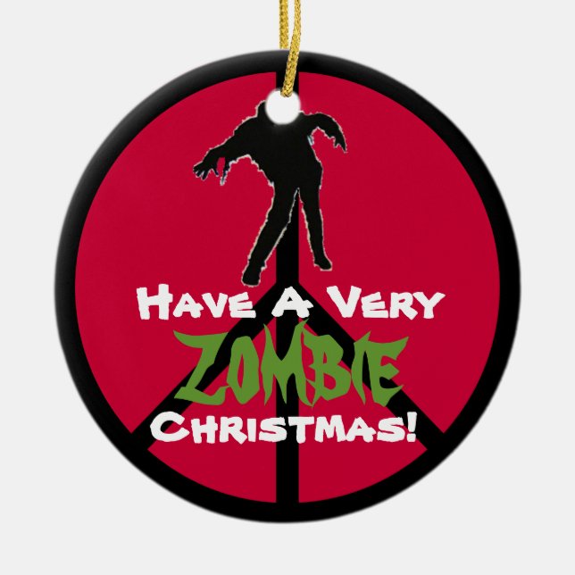 ZOMBIE Weihnachtsverzierung Keramik Ornament (Vorne)