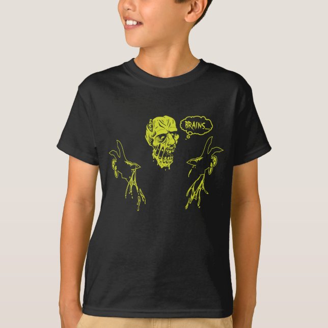 Zombie will Gehirne T-Shirt (Vorderseite)