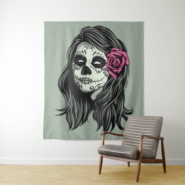 Zombie Woman benutzerdefinierte Farbtapeziere Wandteppich (Beispiel)