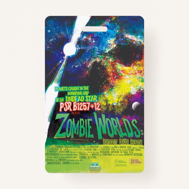 Zombie Worlds Halloween Galaxie der Horror Ausweis (Vorderseite)
