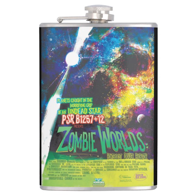 Zombie Worlds Halloween Galaxie der Horror Flachmann (Vorderseite)