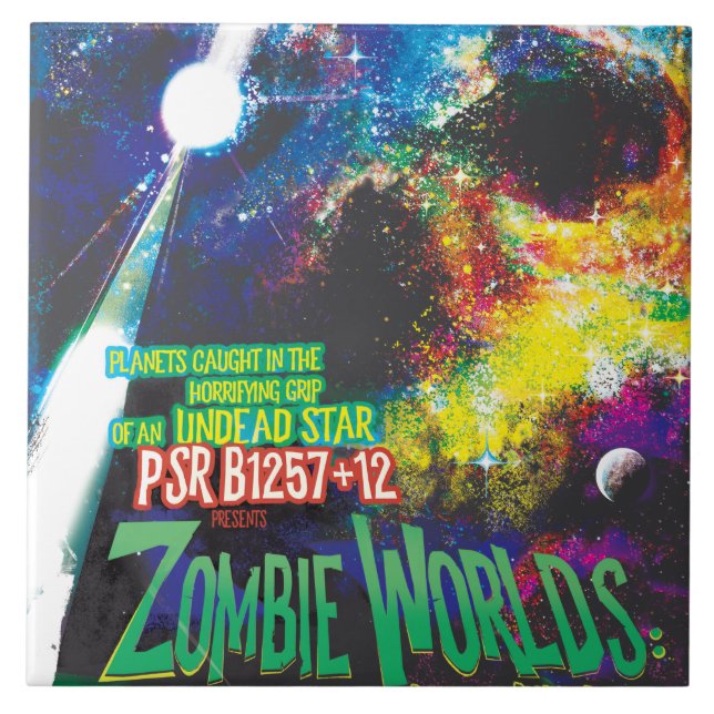 Zombie Worlds Halloween Galaxie der Horror Fliese (Vorderseite)
