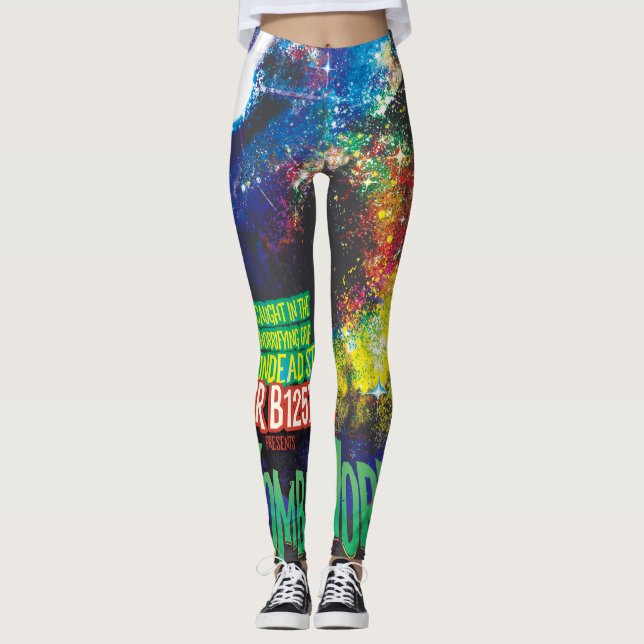 Zombie Worlds Halloween Galaxie der Horror Leggings (Vorderseite)