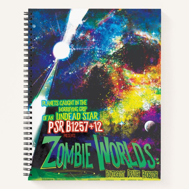 Zombie Worlds Halloween Galaxie der Horror Notizbuch (Vorderseite)