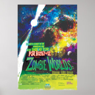 Zombie Worlds Halloween Galaxie der Horror Poster