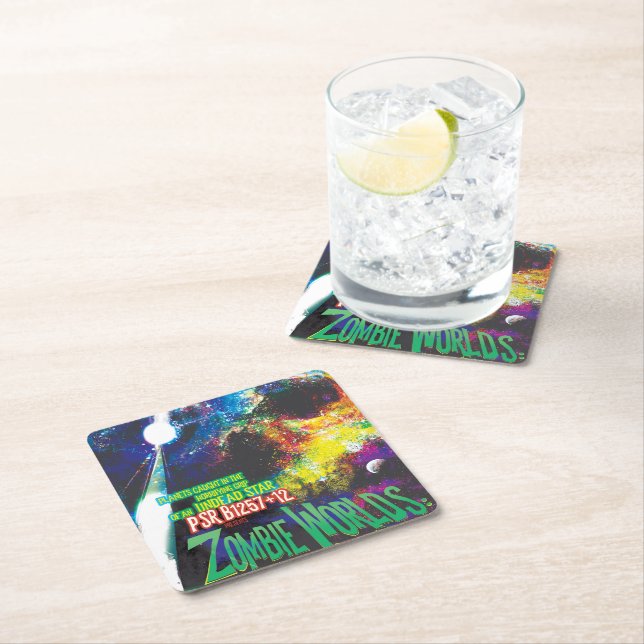 Zombie Worlds Halloween Galaxie der Horror Rechteckiger Pappuntersetzer (Vor Ort)