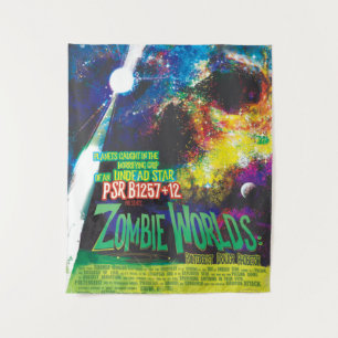 Zombie Worlds Halloween Galaxie der Horror Wandteppich