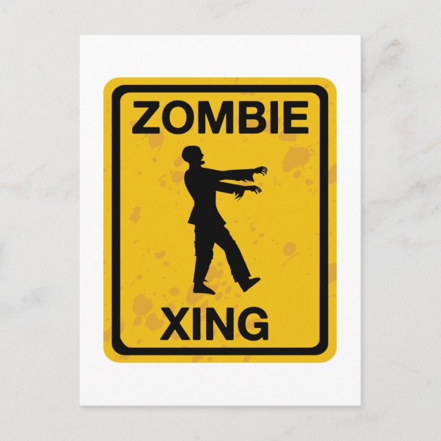 Zombie Xing Postkarte (Vorderseite)