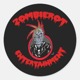 "Zombie Xtoph" Zombierot Logo-Aufkleber Runder Aufkleber