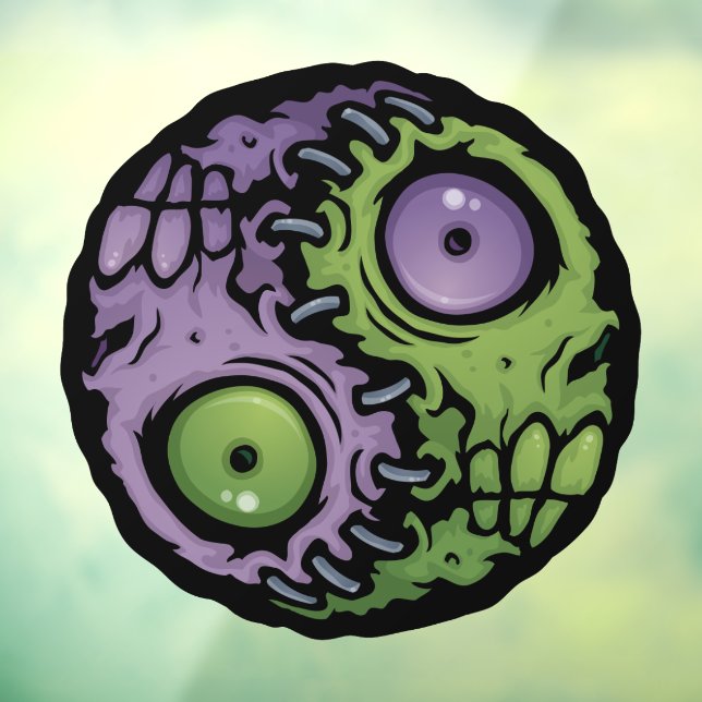 Zombie Yin-Yang Fensteraufkleber (Blatt 3)