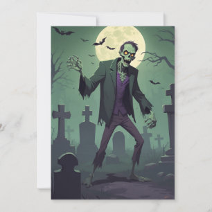 Zombie Zest - Halloween-Grüße-Karte Feiertagskarte