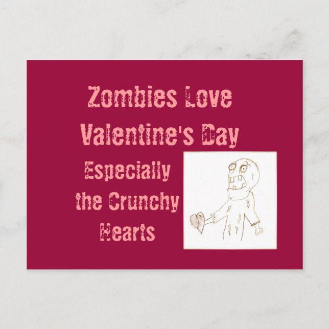 Zombie Zombies Postkarte für den Valentinstag (Vorderseite)
