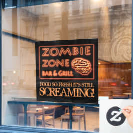 Zombie Zone Fresh Food Screening Halloween Fensteraufkleber