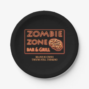 Zombie Zone Gehirne so frisch sie denken noch imme Pappteller