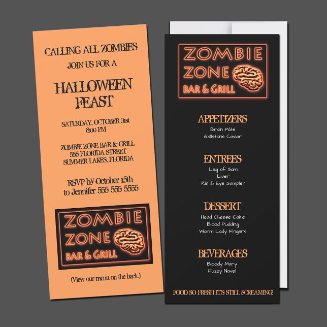 Zombie Zone Halloween-Party Einladung (Von Creator hochgeladen)