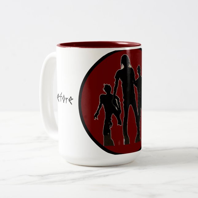 Zombie Zweifarbige Tasse (Vorderseite Links)