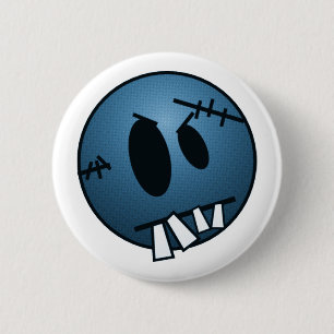 ZOMBIECON GESICHT - BLAU BUTTON