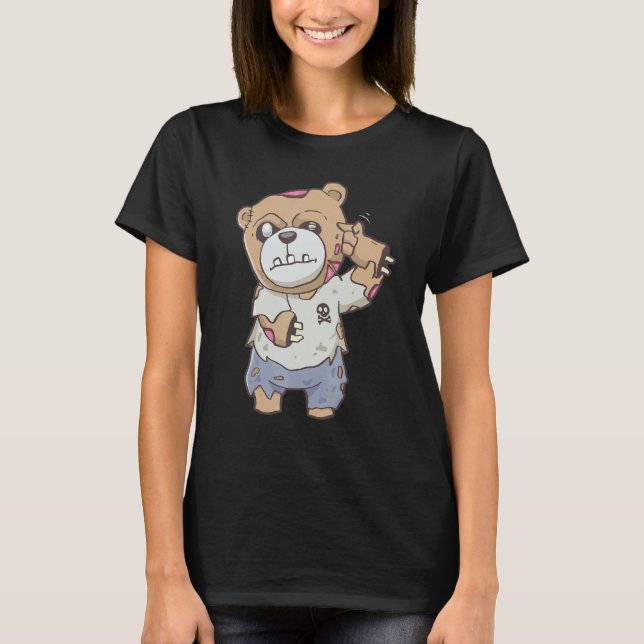 Zombiecore Aesthetic Zombie Bear Pastel Goth Creep T-Shirt (Vorderseite)