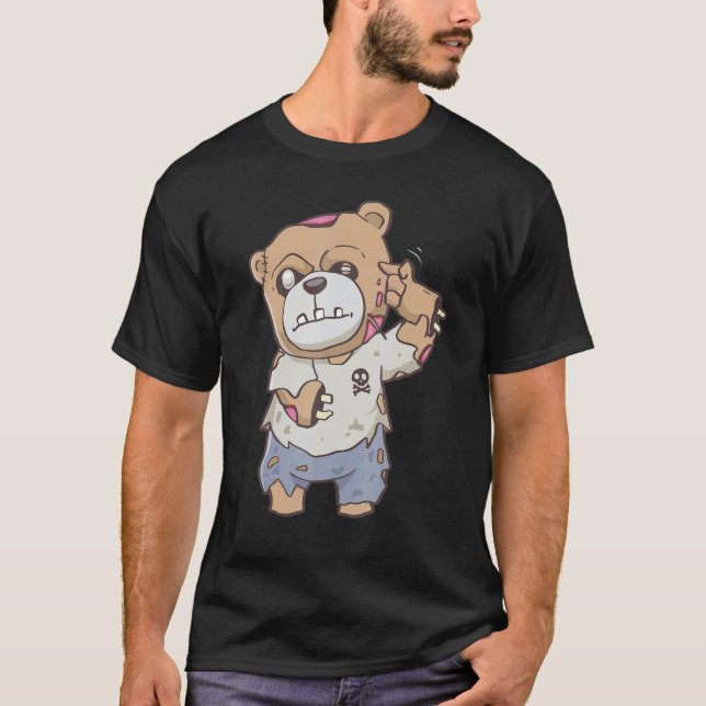 Zombiecore Ästhetik Zombie Bear Pastel Goth Creep T-Shirt (Vorderseite)
