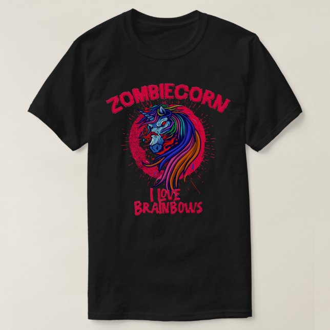 Zombiecorn I Liebe Brainbows Halloween Zombie Unic T-Shirt (Design vorne)
