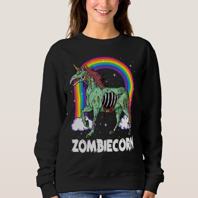Zombiecorn Zombie Einhorn Halloween Frauen Mädchen Sweatshirt (Vorderseite)