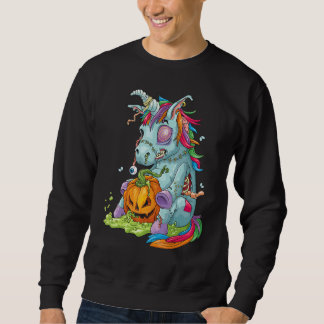Zombiecorn Zombie Einhorn Halloween Kostüm Kürbis Sweatshirt