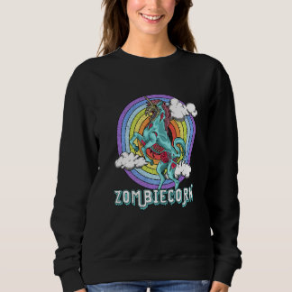 Zombiecorn Zombie Einhorn Regenbogen Gruselig Hall Sweatshirt