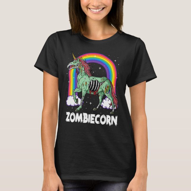Zombiecorn Zombie Unicorn Halloween Women Girls Ra T-Shirt (Vorderseite)