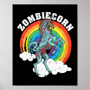 Zombiecorn Zombie Unicorn Lover Halloween Tier Poster