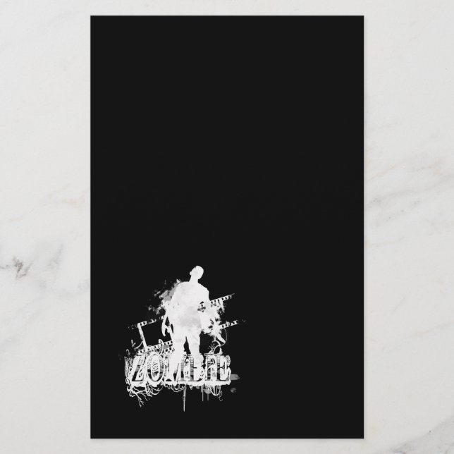 Zombieentwurf in Schwarzweiss Briefpapier (Vorderseite)