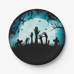 Zombiegraveyard-HalloweenpapierTeller Pappteller