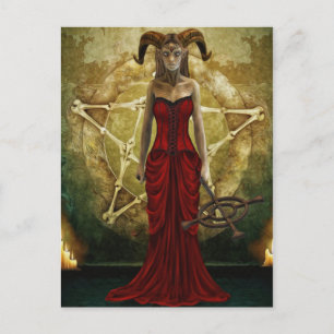 Zombiehexe-Dämonpostkarte Postkarte