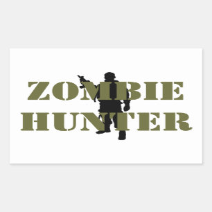 ZOMBIEJÄGER RECHTECKIGER AUFKLEBER